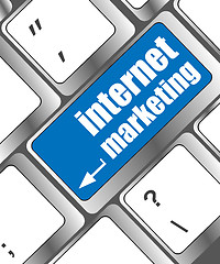 Image showing online marketing or internet marketing concepts, with message on enter key of keyboard key