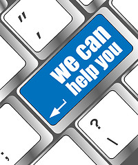 Image showing we can help you written on computer button