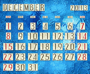 Image showing December 2013 - Calendar