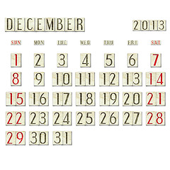 Image showing December 2013 - Calendar