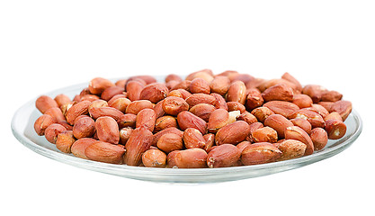 Image showing heap of roasted peanuts in a saucer