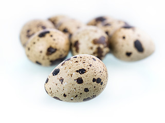 Image showing Quail eggs isolated on white