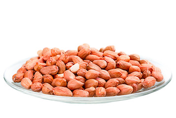 Image showing heap of raw peanuts in a saucer