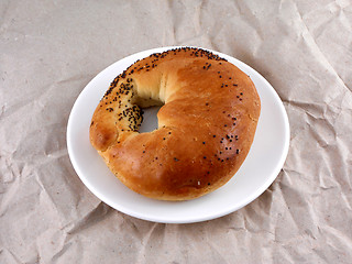 Image showing sweet poppy cake on white plate