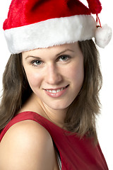 Image showing Portrait Smiling Santa Woman