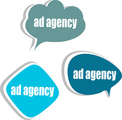 Image showing ad agency. Set of stickers, labels, tags. Business banners