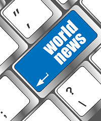 Image showing words world news on computer keyboard key