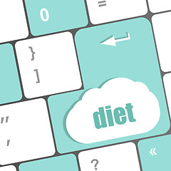 Image showing Health diet button on computer pc keyboard