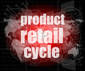 Image showing product retail cycle - digital touch screen interface