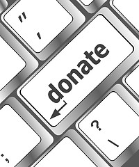 Image showing donate button on computer keyboard pc key