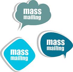 Image showing mass mailing. Set of stickers, labels, tags. Business banners