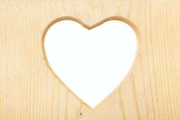 Image showing Wooden Heart Frame with Clipping Path