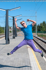 Image showing Handsome man on platform