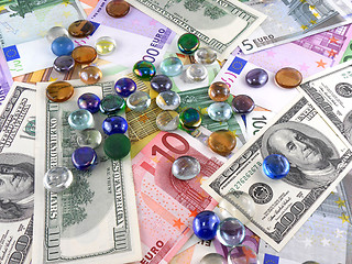 Image showing stones set on euro money background