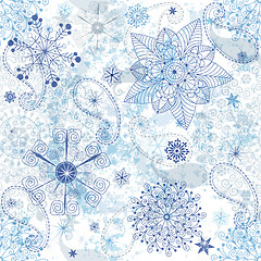 Image showing Christmas white-blue seamless pattern