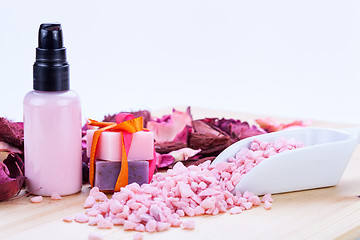 Image showing aroma wellness cosmetic beauty objects 