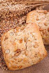 Image showing tasty fresh baked bread bun baguette natural food 