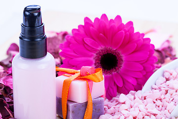 Image showing aroma wellness cosmetic beauty objects 