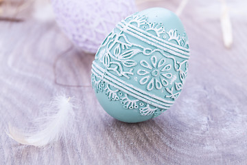 Image showing beautiful easter egg decoration colorfull eggs seasonal pastel 