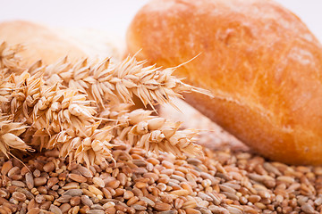 Image showing tasty fresh baked bread bun baguette natural food 