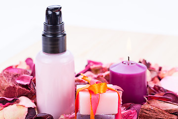 Image showing aroma wellness cosmetic beauty objects 