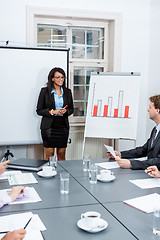 Image showing business team in office meeting presentation conference