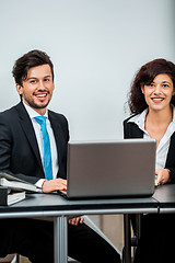 Image showing business people working in office teamwork 