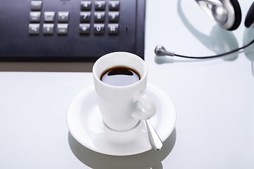 Image showing have a break in office coffe on desk business lifestyle