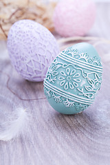 Image showing beautiful easter egg decoration colorfull eggs seasonal pastel 