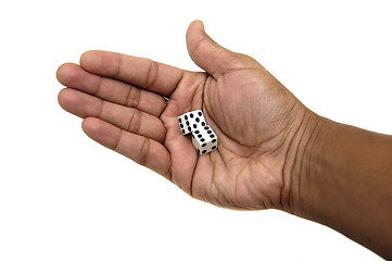 Image showing Pair of dice in a hand