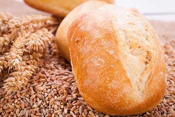 Image showing tasty fresh baked bread bun baguette natural food 