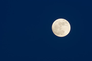 Image showing Moon in dark blue sky
