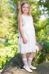 Image showing Little girl in white dress