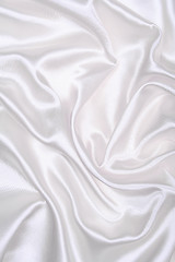 Image showing Smooth elegant white silk as wedding background