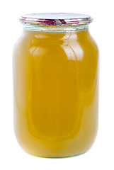Image showing honey in glass jar isolated 