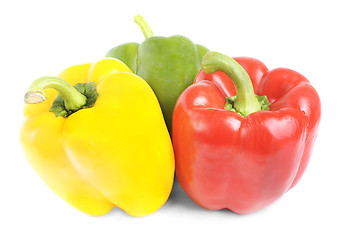 Image showing red,green, yellow pepper isolated on white background 