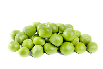 Image showing Pile of green peas isolated on the white background 