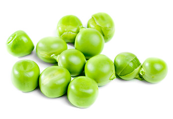 Image showing fresh green peas isolated on white background 