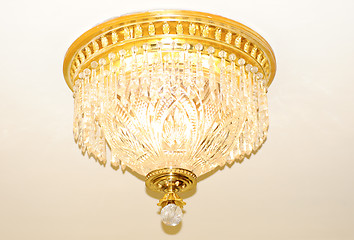 Image showing elegant crystal vintage chandelier 