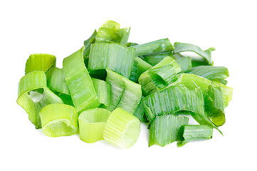 Image showing fresh sliced onions  isolated on  white