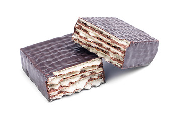 Image showing chocolate wafer isolated on a white background 