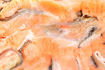 Image showing sliced red frozen fish background