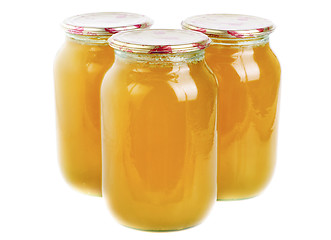 Image showing honey in glass jar isolated 