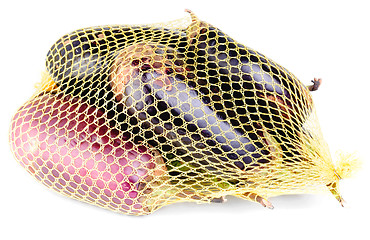 Image showing eggplant in the grid isolation on white 