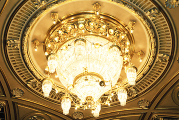 Image showing elegant crystal vintage chandelier 