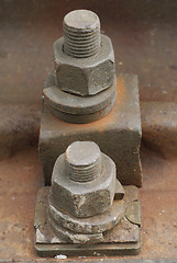 Image showing The old railway track nuts