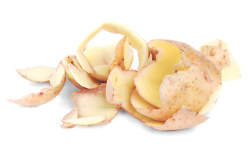 Image showing potato peel isolated on the white background 