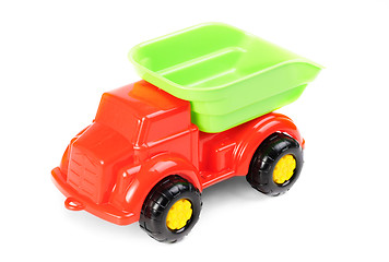 Image showing Plastic car toy isolated on white background 