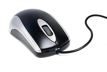 Image showing black-silver  laser computer mouse  isilation  on  white  background