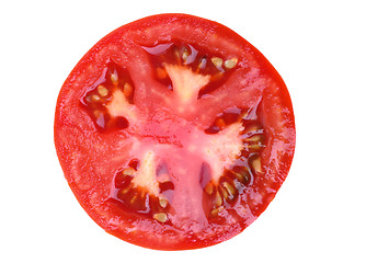 Image showing sliced fresh red tomatoes isolated on white background 